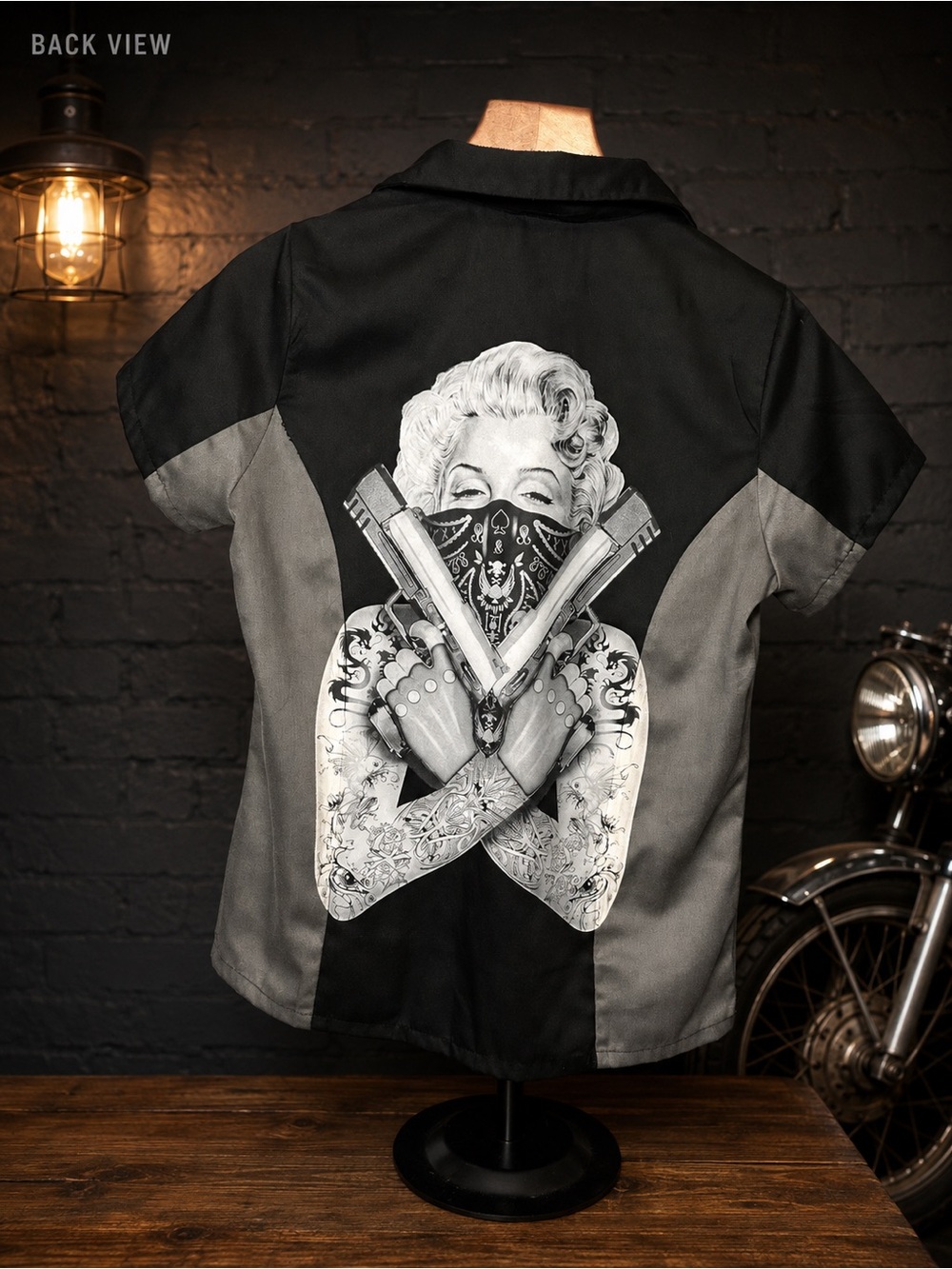 Marilyn Monroe Guns Biker Mechanic Shirt Rockabilly Unisex